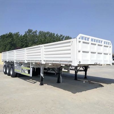 Semi-remorque à clôture directe à 3 essieux de 60 tonnes avec système de freinage à chute d'air latérale