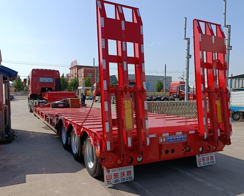 Camion de chargement de conteneurs en acier à lit bas Chassis semi-remorque à 3 essieux et 12 roues
