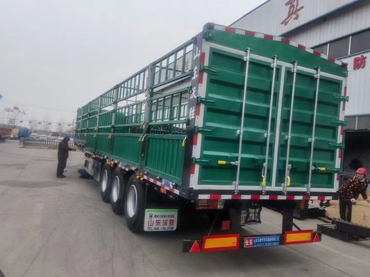 50 tonnes de capacité de clôture semi-remorque avec 3 essieux 7,5 tonnes de poids et 9,00-22,5 rim
