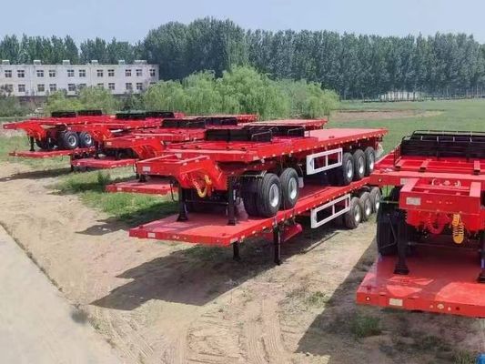 13500x2500x1600-3100mm Double lien camion à lit plat remorques pour le transport de conteneurs