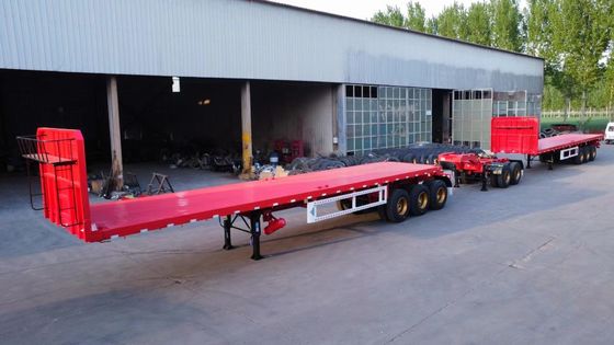 13500x2500x1600-3100mm Double lien camion à lit plat remorques pour le transport de conteneurs