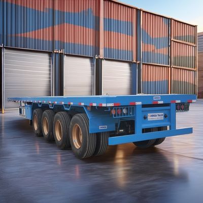 Solution de transport: semi-remorque à roues plates à 3-4 essieux avec une charge utile maximale de 50000 kg
