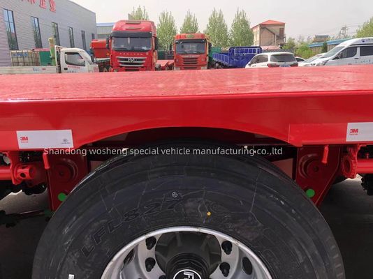Semi-remorque à plat de 40 pieds 50 tonnes à 3 essieux à lit plat