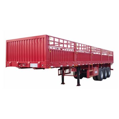 WS 60T 3 axes en acier haute clôture latérale Semi-remorque pour le transport de marchandises lourdes abordable