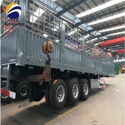 Semi-remorque à clôture de chargement 40T à 3 essieux à Shandong avec chambre de freinage à ressort T30/30