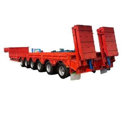 20ft/40ft Container Semi-remorque à lit bas pour Wosheng 3/4/5/6 essieux et équipements lourds