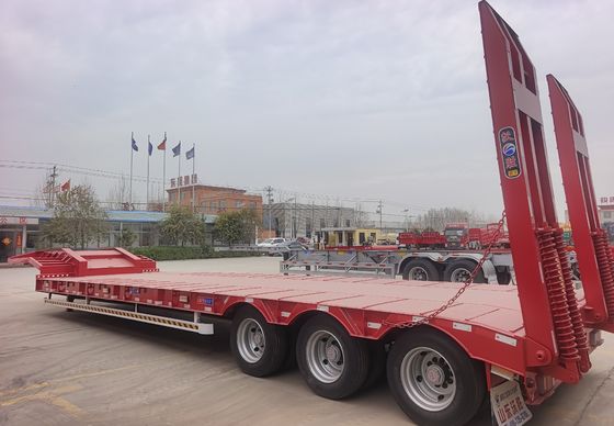 20ft/40ft Container Semi-remorque à lit bas pour Wosheng 3/4/5/6 essieux et équipements lourds