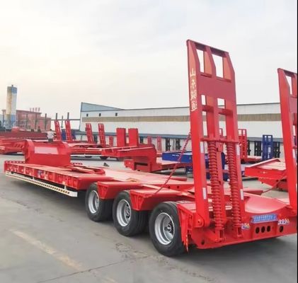 20ft/40ft Container Semi-remorque à lit bas pour Wosheng 3/4/5/6 essieux et équipements lourds