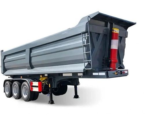 28t engrenage d'atterrissage lourd semi-remorque pour la construction sable pierre de terrassement décharge arrière