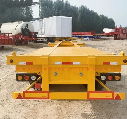 Semi-remorque à squelette en acier pour le transport de conteneurs de 20 pieds 40 pieds 45 pieds de Wosheng