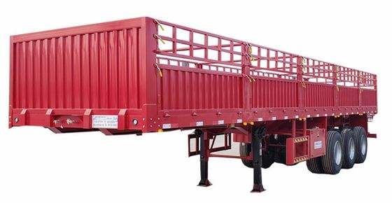 S Semi-remorque de transport lourd en acier à trois axes avec ressort à feuille et essieu de 13/16 tonnes