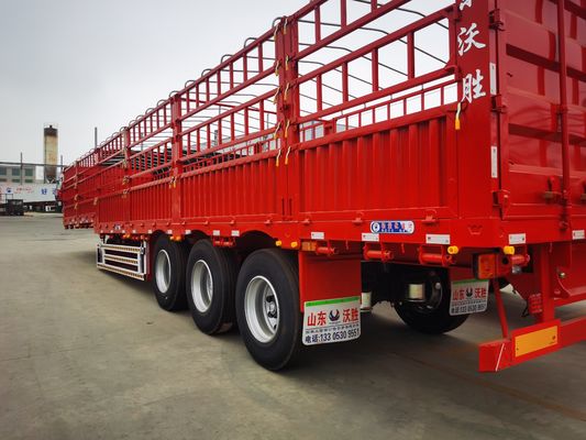 S Semi-remorque de transport lourd en acier à trois axes avec ressort à feuille et essieu de 13/16 tonnes
