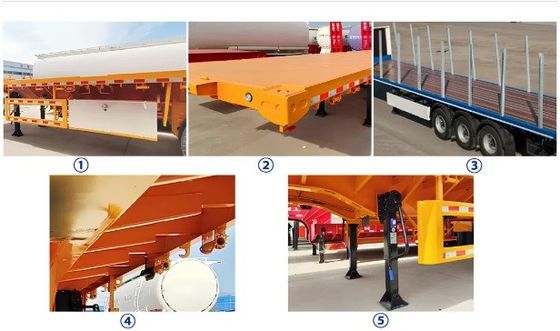 90 mm*13 mm*10 couches semi-remorque à semelle plate à feuille printanière avec train d'atterrissage lourd de 28 t
