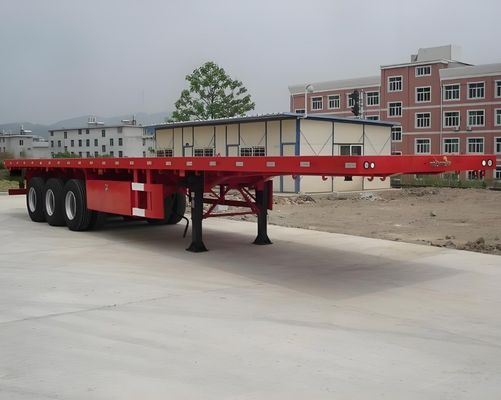Suspension mécanique rouge 3 essieux 4 essieux 20FT 40FT 45FT conteneur semi-remorque à plat