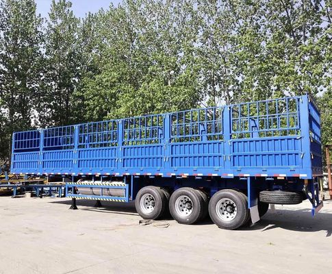 3 essieux de clôture en acier à piquet semi-remorque à paroi latérale de clôture de camion de remorque avec 11.00R20 pneu