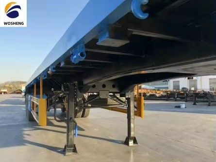 40 FT 2 3 essieux semi-remorque à roues plates avec suspension mécanique et pneus 12R22.5