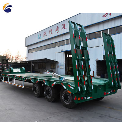 Semi-remorque de 40 pieds à carrosserie basse avec rampe et essieux SAF/FUWA/BPW/WOSHENG