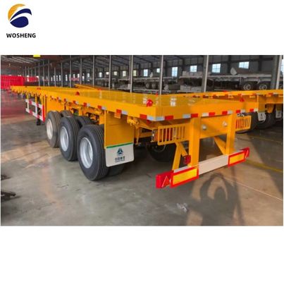 Camion à remorque 40 pieds conteneur plat semi-remorque avec Q345B faisceau principal personnalisé