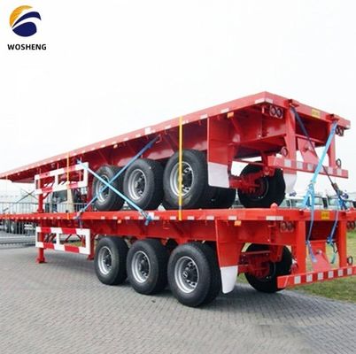 Camion à remorque 40 pieds conteneur plat semi-remorque avec Q345B faisceau principal personnalisé