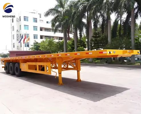 Camion à remorque 40 pieds conteneur plat semi-remorque avec Q345B faisceau principal personnalisé
