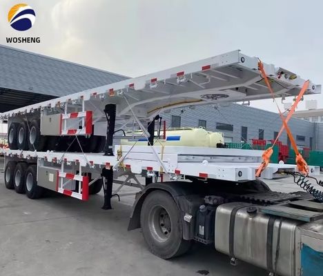 3 essieux 4 essieux 20FT 40FT conteneur camion à lit plat remorques avec système de freinage à double ligne