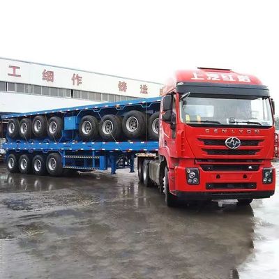 Wosheng 2/3 axes conteneur semi-remorque à plat 20FT 40FT pour le transport sur de longues distances