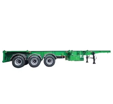 Demande du client Wosheng 3 Axle Green 20FT 40FT Container Chassis squelette Semi-remorque
