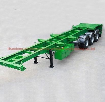 Demande du client Wosheng 3 Axle Green 20FT 40FT Container Chassis squelette Semi-remorque