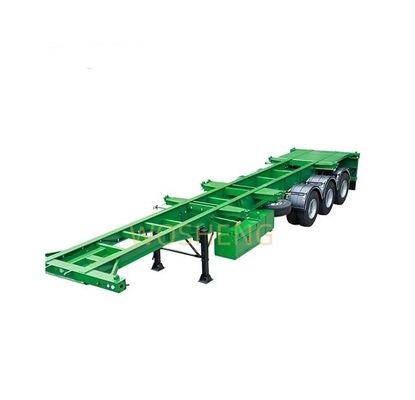 Wosheng Style 3 semi-remorque à axe squelette remorque pour conteneurs verts de 20 pieds 40 pieds
