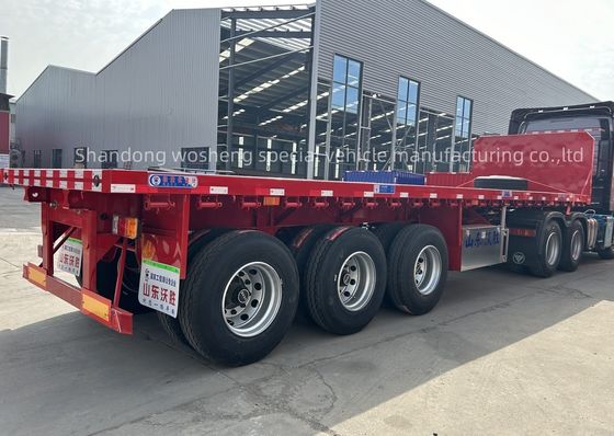 Couleur personnalisée professionnelle 20-80tons 3 essieux 40FT conteneur plat Semi-remorque