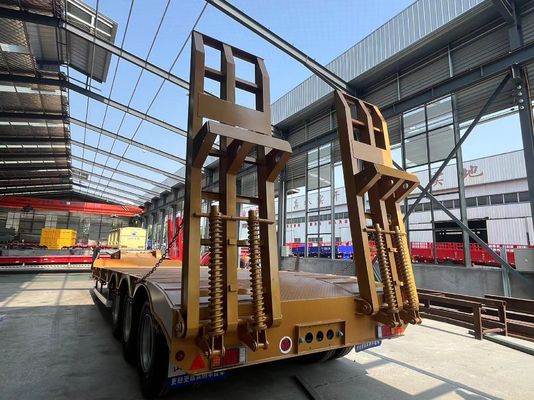 3/4 essieux à lit bas Semi-remorque Lowboy Truck remorques chambre d'air T30/30 système de freinage