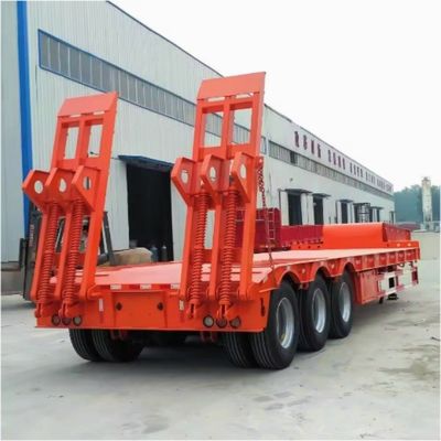 3/4 essieux à lit bas Semi-remorque Lowboy Truck remorques chambre d'air T30/30 système de freinage