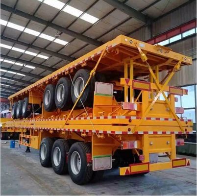 3 4 axle Cargo de navire et 20ft 40ft 45ft conteneur remorque à plat avec 80tons Max Payload
