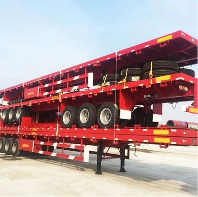 3 4 axle Cargo de navire et 20ft 40ft 45ft conteneur remorque à plat avec 80tons Max Payload