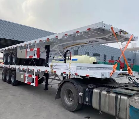 90 tonnes de chargement maximal en acier 20 pieds 40 pieds conteneur semi-remorque à plat avec pneu 12r22,5