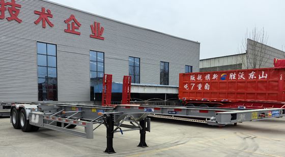 Container d'essieu de 13 tonnes, châssis squelettique, semi-remorque avec serrure de torsion pour un chargement facile