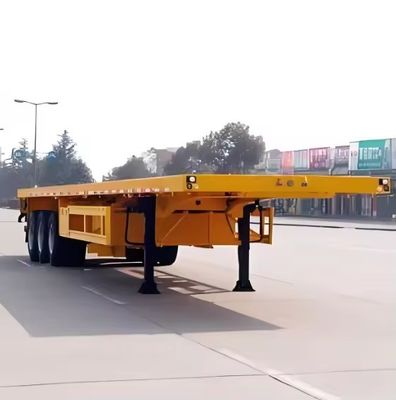 3 essieux 12R22.5 Matériau en acier de pneu Semi-remorque à plat avec charge utile maximale de 20T-80T