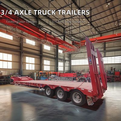 Semi-remorque professionnelle lourde avec 3 axes et 4 axes, charge utile maximale 30000 kg