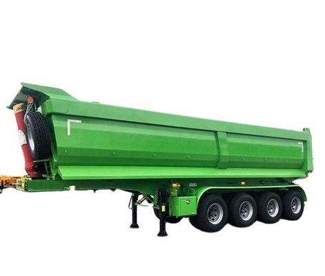 Q345B / T700 Semi-remorque à 4 essieux arrière à rampe principale en acier pour le transport de minerai
