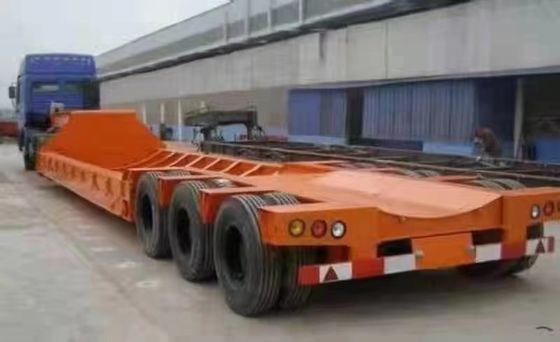 60 tonnes Lowboy Semi-remorque à lit bas Système de freinage à double ligne pour un transport en douceur
