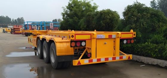 3 essieux 20-40 pieds de conteneur de transport squelette semi-remorque avec système de freinage double ligne