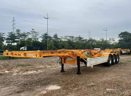 3 essieux 20-40 pieds de conteneur de transport squelette semi-remorque avec système de freinage double ligne
