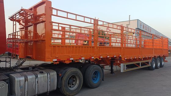 Wosheng 40-100 tonnes de utilitaires muraille latérale ouverte du bétail de la clôture végétale camion-remorque avec traction