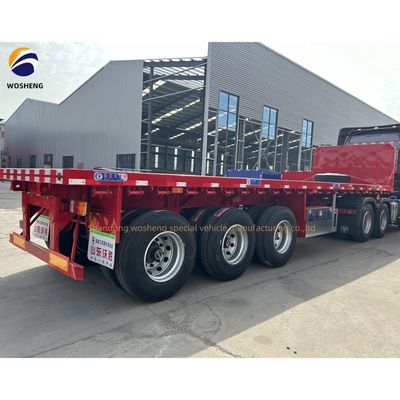 Container à lit plat de 40 pieds, semi-remorque à lit plat de 2 ou 3,5 pouces et 3 ou 4 essieux