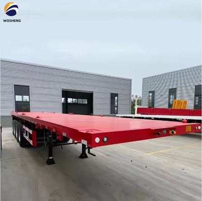 Container à lit plat de 40 pieds, semi-remorque à lit plat de 2 ou 3,5 pouces et 3 ou 4 essieux