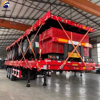 Container à lit plat de 40 pieds, semi-remorque à lit plat de 2 ou 3,5 pouces et 3 ou 4 essieux