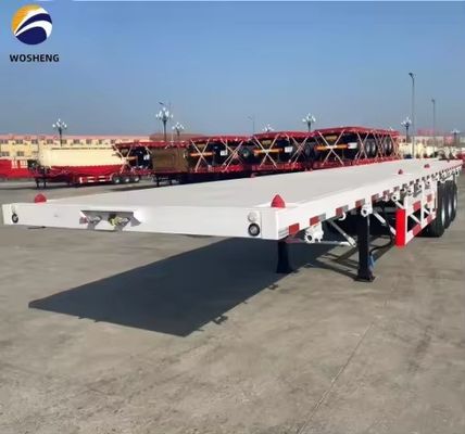 Container à lit plat de 40 pieds, semi-remorque à lit plat de 2 ou 3,5 pouces et 3 ou 4 essieux