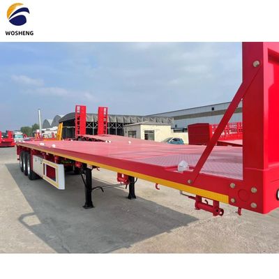 Container à lit plat de 40 pieds, semi-remorque à lit plat de 2 ou 3,5 pouces et 3 ou 4 essieux