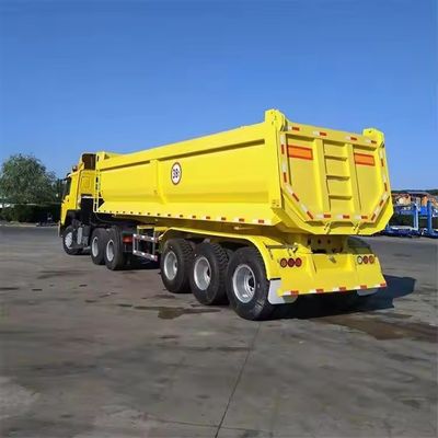 30 à 100 tonnes de camions à décharge à bascule semi-remorque hydraulique 3/4/5/6 essieux remorque à décharge arrière