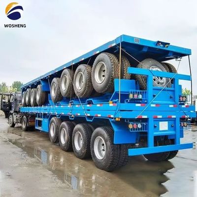 Semi-remorque à plateau à trois essieux 20T-80T en bois ou en conteneur, avec épingle de 2 ou 3,5 pouces